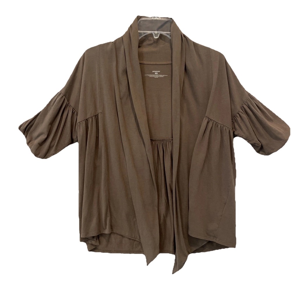 Patagonia Astrid Wrap Cardigan Women's Medium Brown Earthenware Organic Cotton